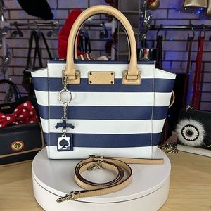 Kate Spade Navy and White Striped Bag
